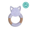 babyworks Silicone & Beechwood Teething Ring - "Bud" Puppy
