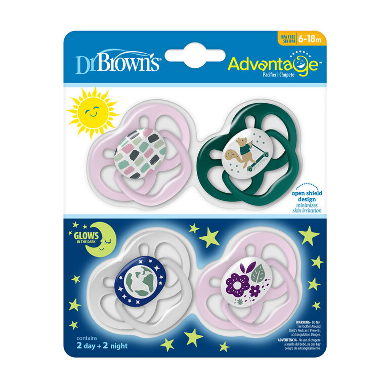 Advantage Pacifier Stage 2 Purple 4 Pack