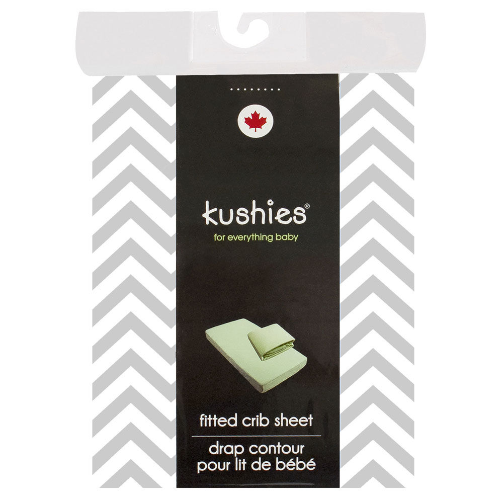 Kushies Crib Sheet Flannel Grey Chevron