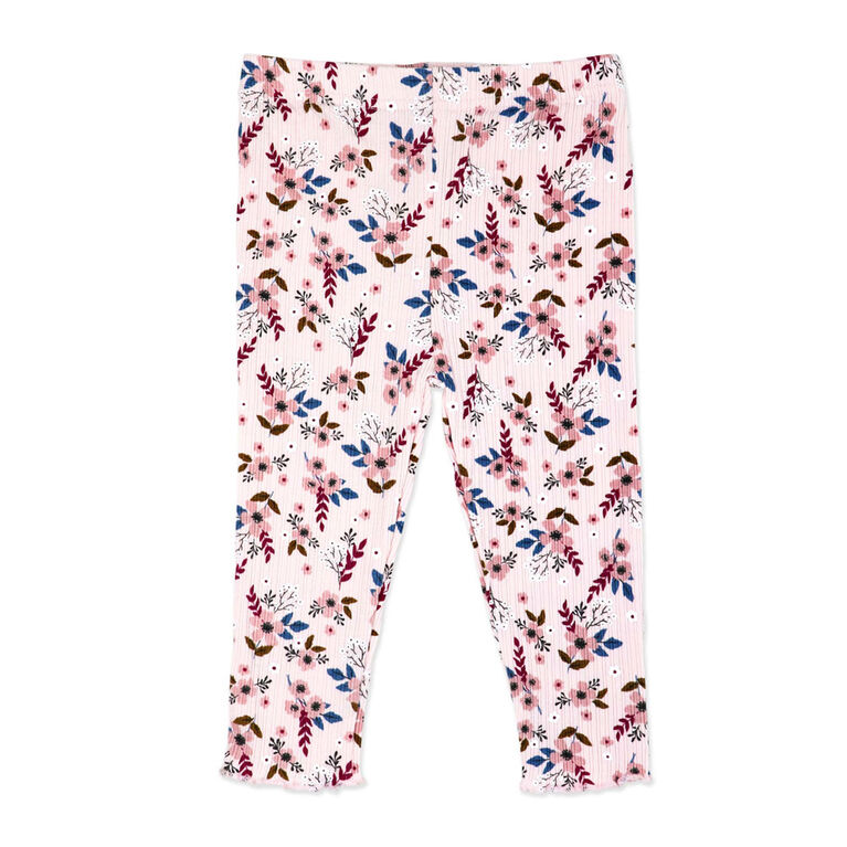 Baby Mode Ensemble haut et legging en gaze 3 pièces : motif floral rose, 12 mois
