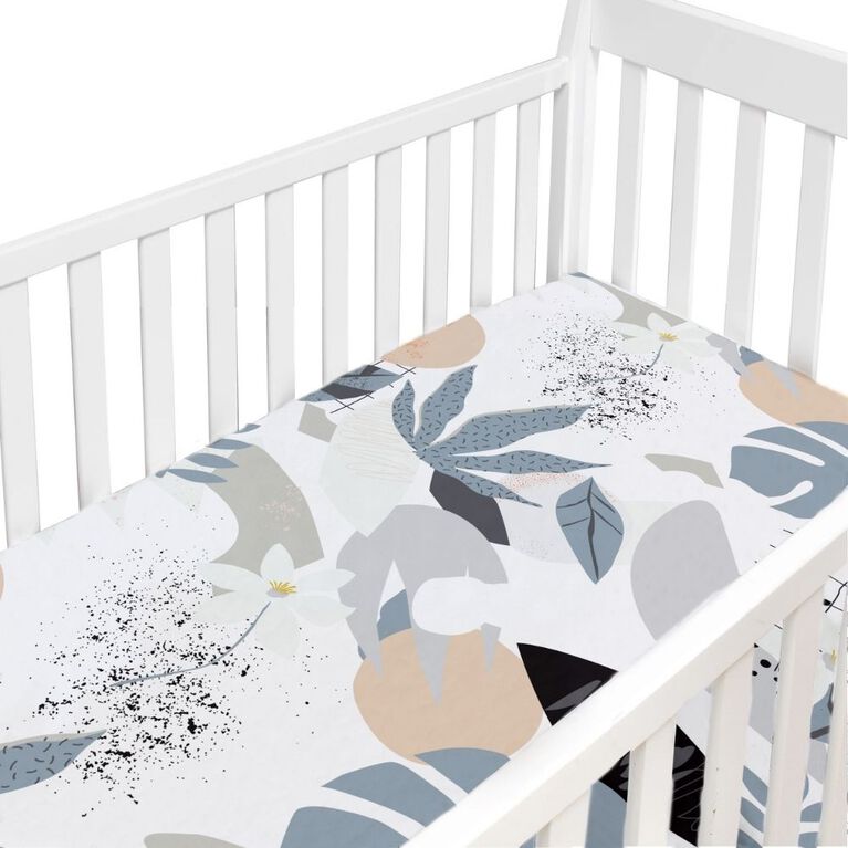 Percale Dream Crib Sheet Palm Breeze