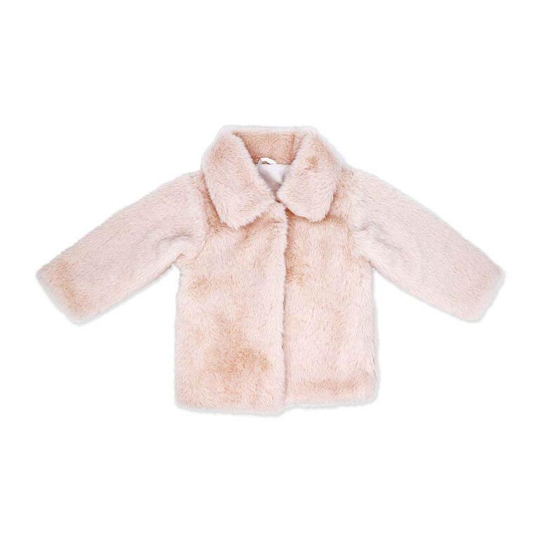 Baby Mode Signature Luxury Plush Coat: Pink 6M