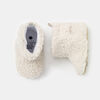 teddy fleece fur bootie, size 12-18m - White