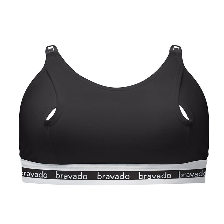 Bravado Designs Accessoire mains libres pour soutien-gorge d'allaitement Clip and Pump - Noir, Petite.