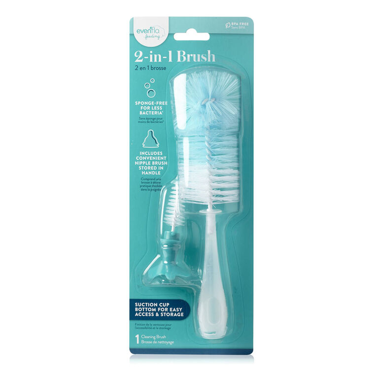 2-In-1 Bottle & Nipple Brush 1 Pack, Asst