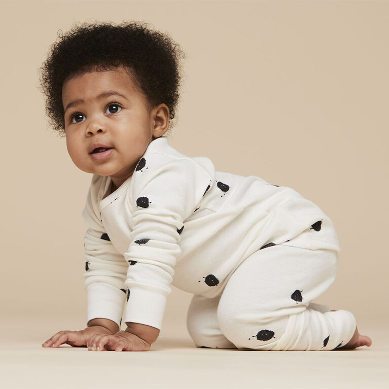 pyjama deux pièces à manches longues imprimé crème RISE Little Earthling