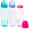 Evenflo Vented + Tinted 8oz Polypropylene Bottles 3-Pack - Pink/Teal/Lavender