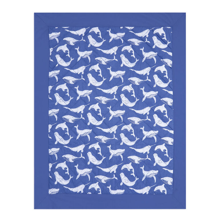 Aden + Anais Toddler-Bed Weighted Blanket - Whale Watching