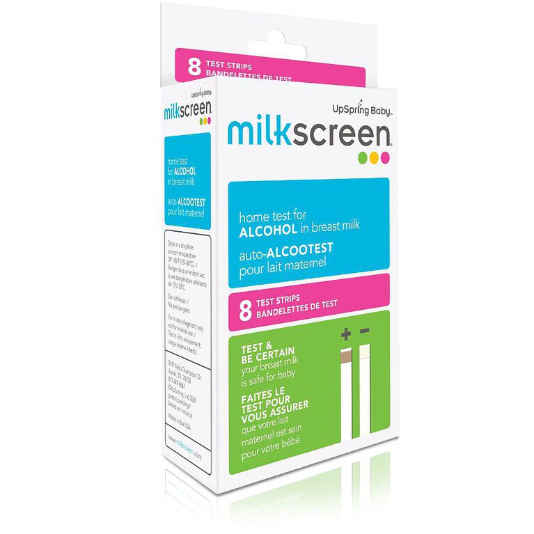 Milkscreen - Auto-Alcootest pour lait maternel - 8 Bandelettes de Test.