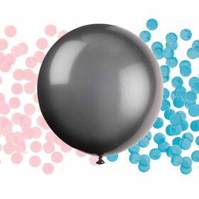 La Geant Noir Ballon Avec Confettis 24Po