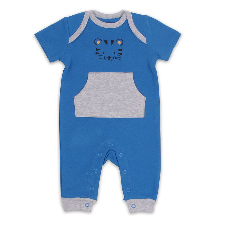 Snugabye Long Romper - Tiger - Blue, 18-24 Months
