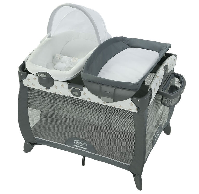 Parc portatif de luxe avec porte-bébé et table à langer Graco Pack 'n Play Quick Connect - Brilliant - Notre exclusivité