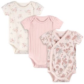 Just Born - 3 Pack Kimono Bodysuits - Pink