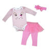 Mini Hop 3 Pièces legging tutu ensemble : Lapin rose 6M