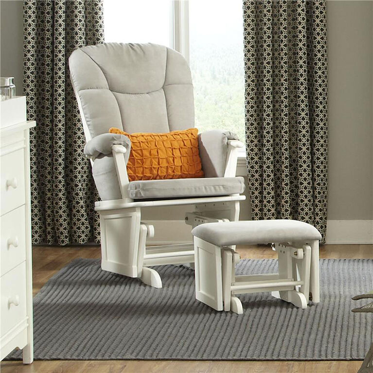 Eddie Bauer Langley Glider Rocker & Ottoman - White