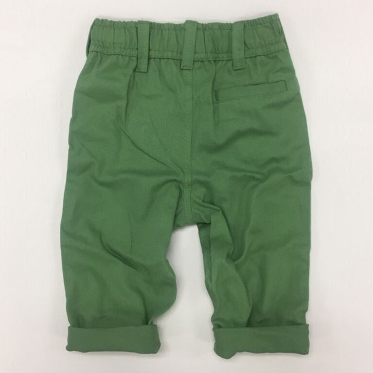 Coyote and Co. Cactus Green Pull on Cotton Twill Pant - size 0-3 months