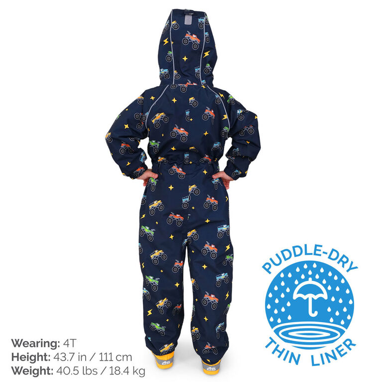 Kids Thin-Lined Rain Suits  | Big Trucks - 4T (4-5Y)