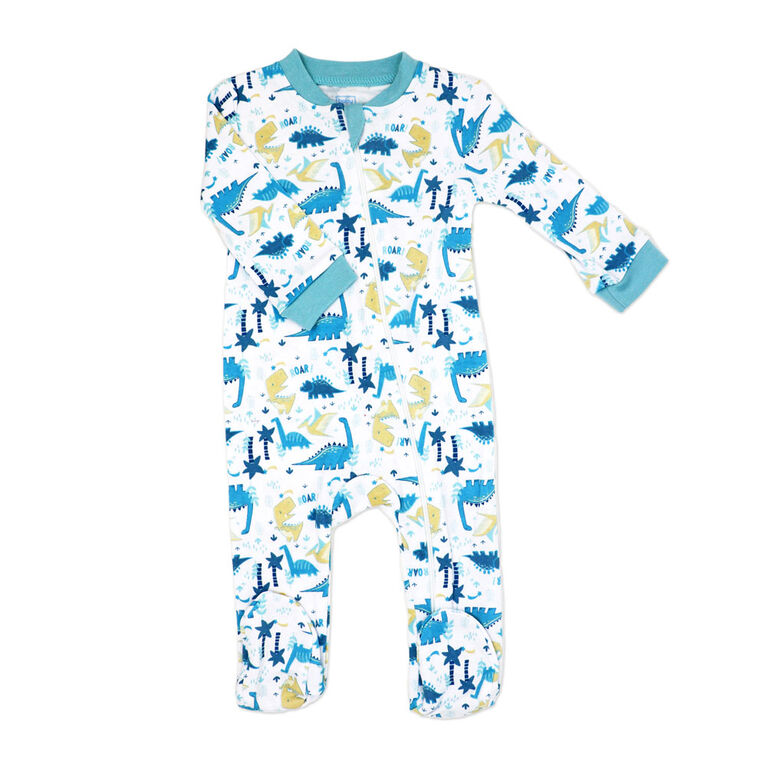 Baby Mode Interlock Coverall:Blue Dino