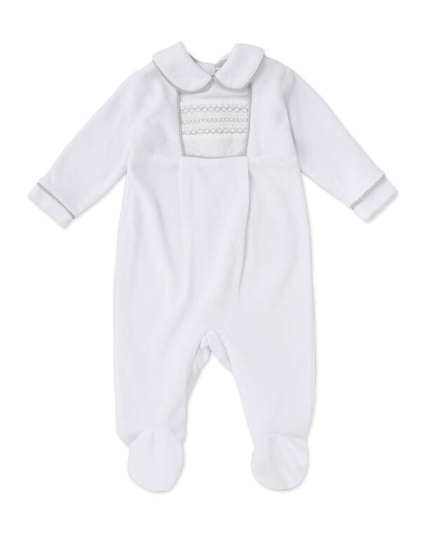 Rock a Bye Baby Unisex White Velour Sleeper 3-6M