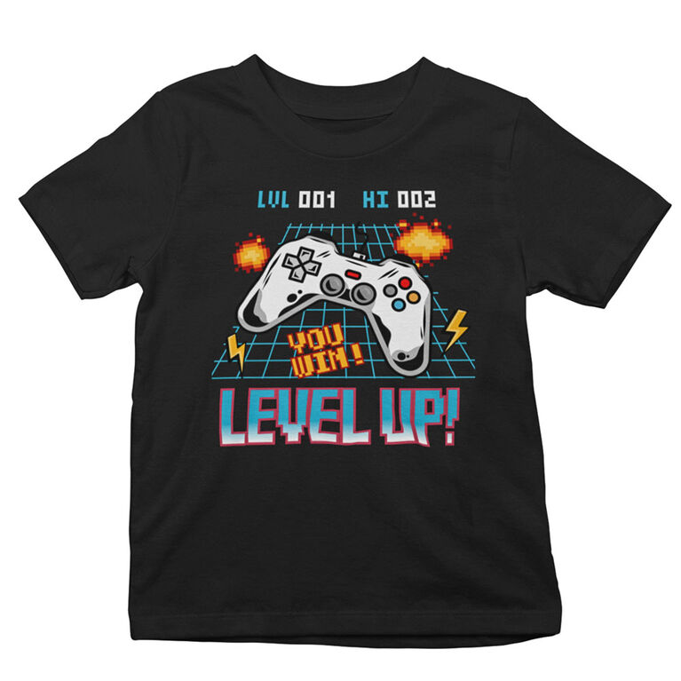 Level Up Short Sleeve Tee - Black - 5T