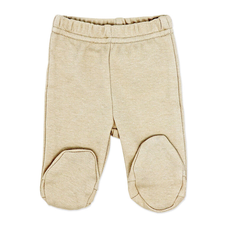 Naturelle 2 Piece Footed Pant Set: Beige