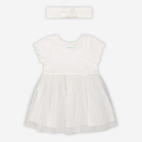 Rococo 2 Piece Tutu Dress with Headband Set White