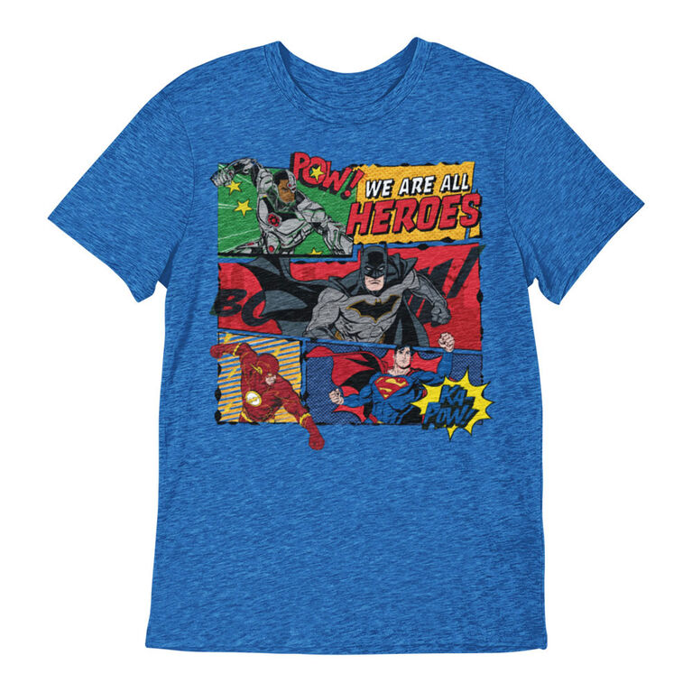 Justice League Short Sleeve Tee - Royal Mix - 2T