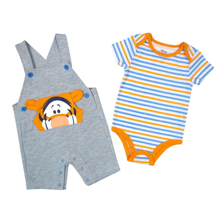 Disney Tigger 2-Piece Shortall Set - Grey, 12 Months