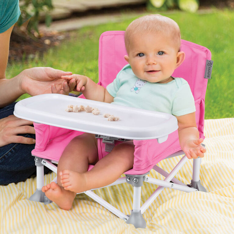 Siège rehausseur portatif Pop n Sit de Summer Infant - Rose.