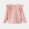 t-shirt à manches longues à volants , 6-9m - rose