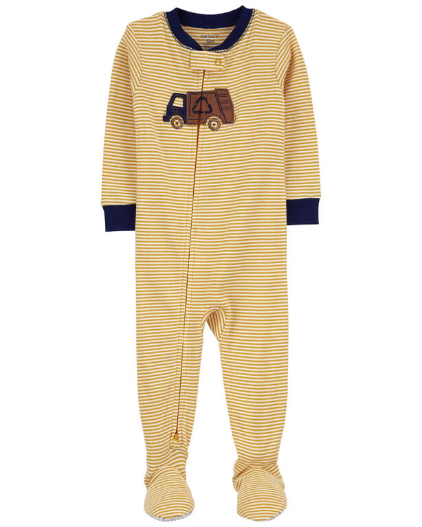 Carter's Recycle Truck Sleep and Play Pajamas Yellow 4T
