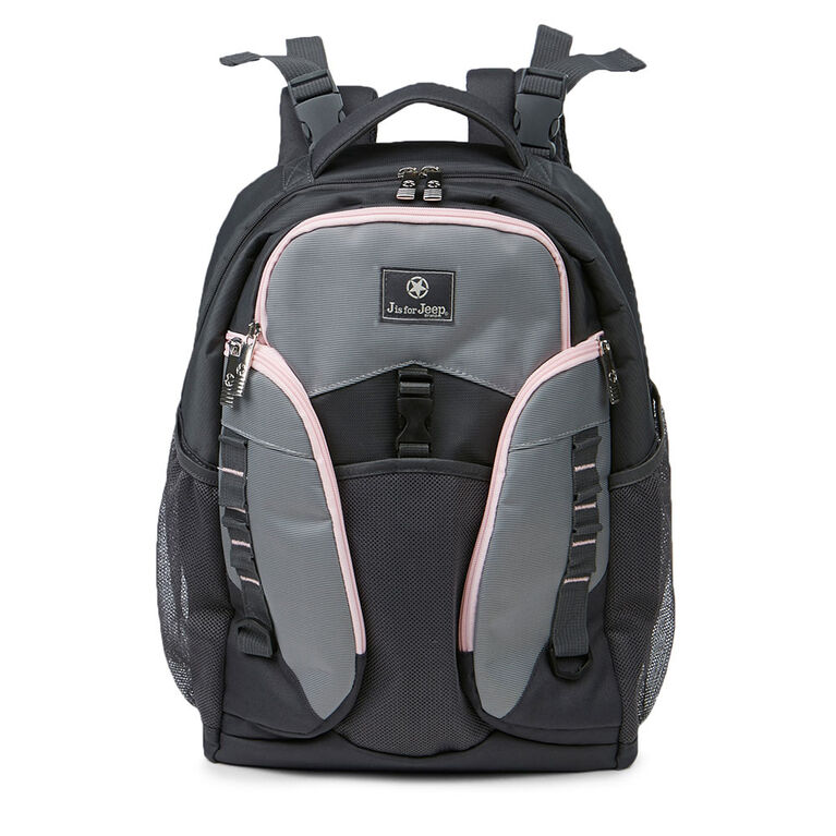 Jeep Adventurers Backpack Diaper Bag - Grey/Pink | Babies R Us Canada