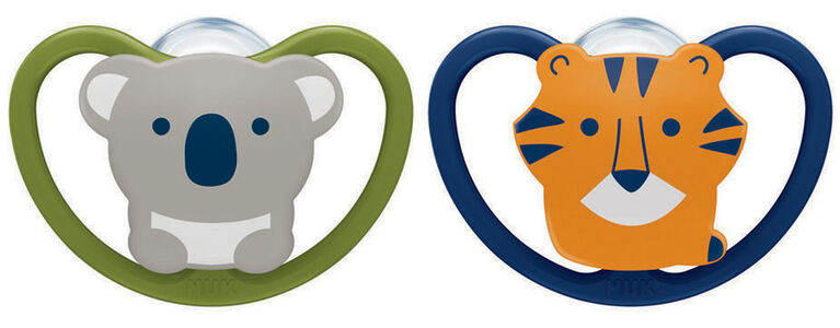 NUK Space Orthodontic Pacifiers, 6-18 Months, 2-Pack - Assortment May Vary