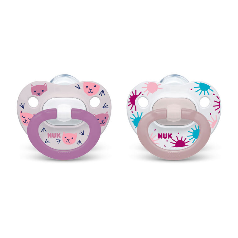 NUK Orthodontic Pacifiers, 6-18 Months, 2-Pack