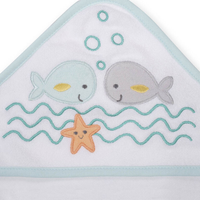 Koala Baby 2 Pack Hooded Towel 4 Pack Washcoth Set Whales Babies R Us Canada