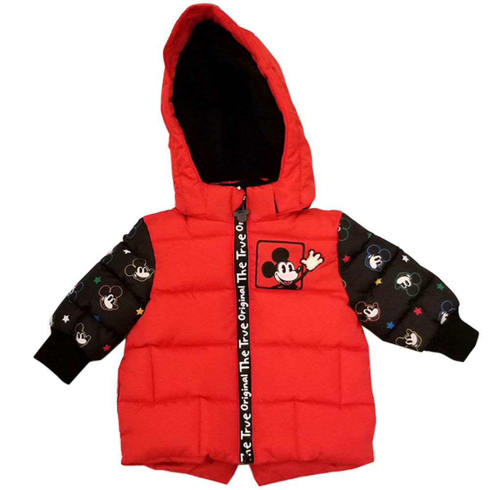 Baby Boy Mickey Mouse Puffer Jacket with contrast sleeve 12 Months