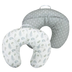 Koala Baby - COUSSIN D'ALLAITEMENT 2 FACE FEUILLES GRISES