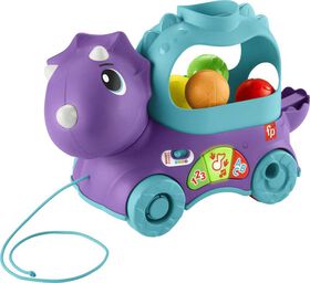 Fisher-Price Toddler Poppin' Triceratops Dinosaur Pull Toy - Multi-Language Version
