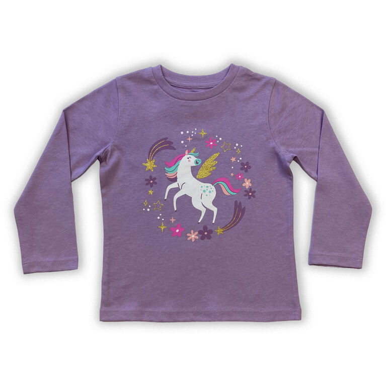 Horse Long Sleeve Tee - Lilac - 5T