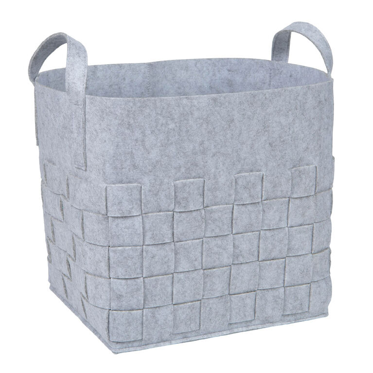 Sammy and Lou Light Gray Woven Felt Storage Basket