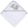 Koala Baby - Ensemble de 2 serviettes à capuche et gants de toilette pour bébé - Éléphant blanc et gris
