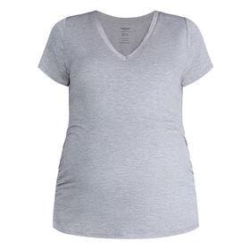 Motherhood Short Sleeve Side Ruched Vneck Tee