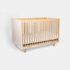 Lit de bébé convertible Stork 3-en-1 – Blanc/Naturel – Notre exclusivité