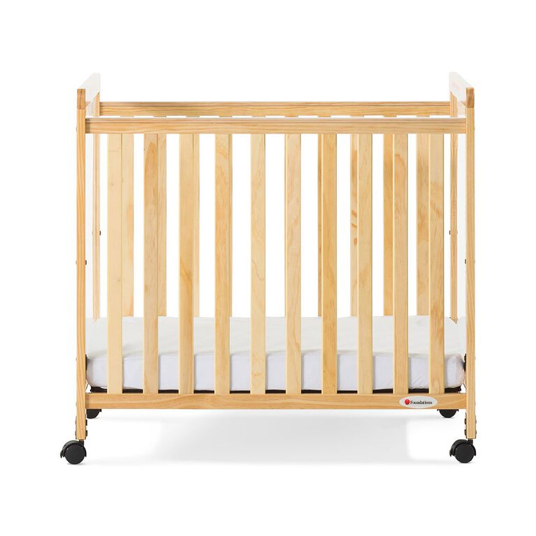 Foundations Safetycraft Fixed-Side Clearview Crib, Natural