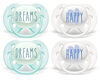 Philips Avent Ultra Soft Pacifier 0-6 months, Dreams and Happy Designs, 4 pack