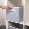 Silver Foil Dot Canvas Storage Bin