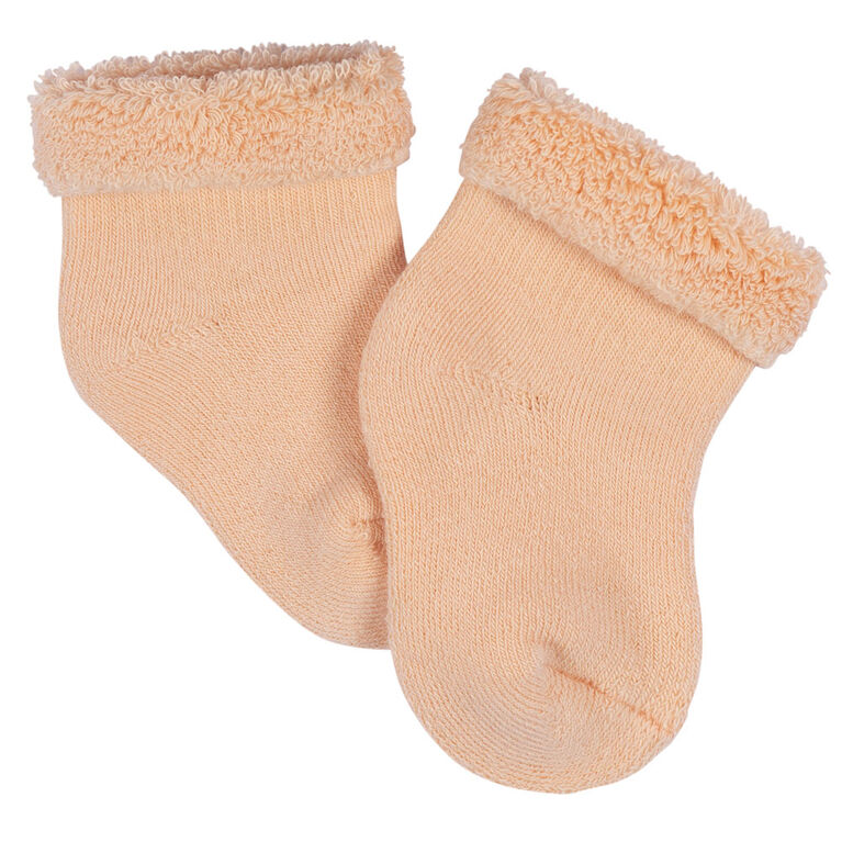 Gerber Childrenswear - 6 Pack Terry Bootie Socks - Wildflower - 0-3M