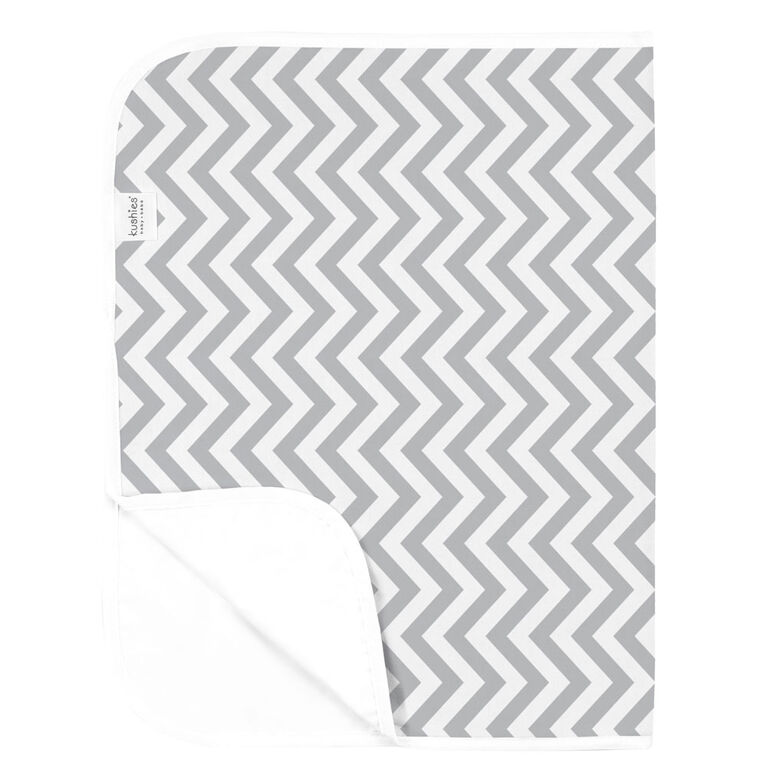 Kushies Alèse Imperméable Coton Flanelle Chevron Gris