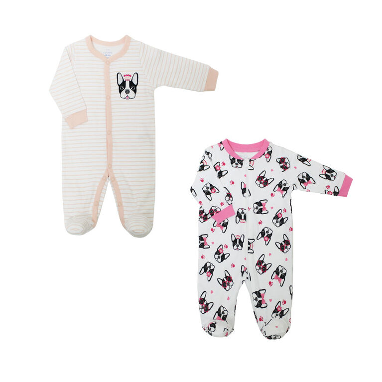 Koala Baby Girls 2 Pack Sleeper - Dog Princess, Preemie