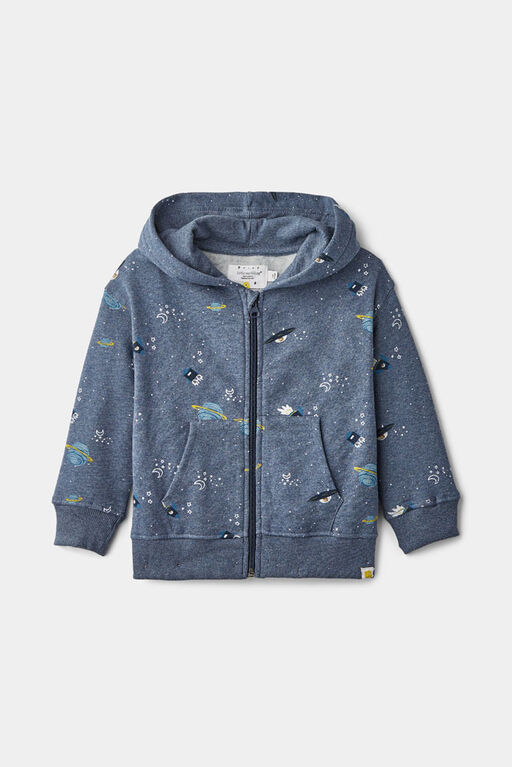 RISE Little Earthling Basic Hoodie Blue Planet